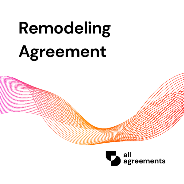 Welcome to the Remodeling Agreement Preparation Service by All Agreements. We provide professionally structured Remodeling Agreement templates designed to help homeowners, contractors, and service providers clearly define the terms of a remodeling project.