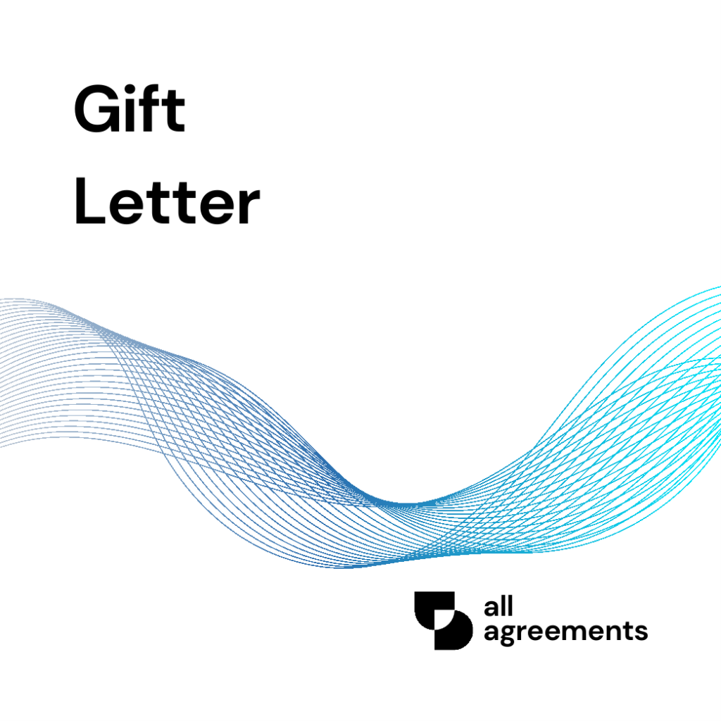 Welcome to the Gift Letter Preparation Service by All Agreements. We provide professionally structured Gift Letter templates designed to help individuals formally document the transfer of money or property as a gift without expectation of repayment.