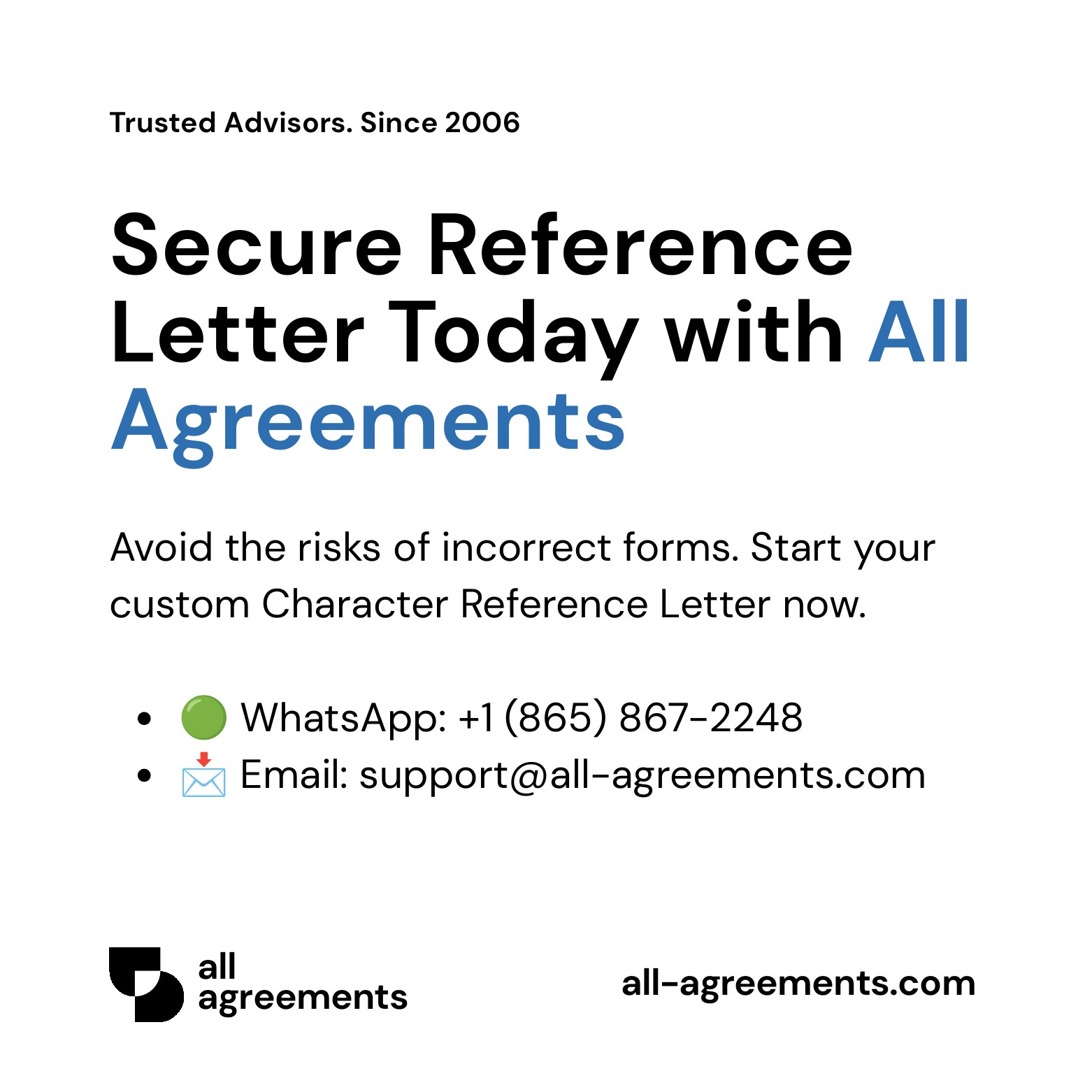 Alt Text: Custom Character Reference Letter Preparation Service – Page 10: Order call to action button with all agreements logo.