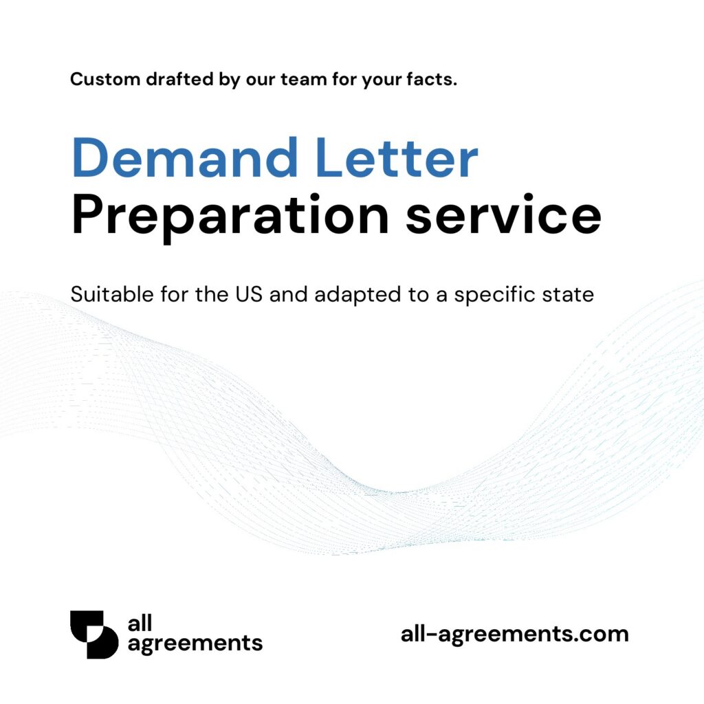 Alt Text: Custom Demand Letter Preparation Service – Page 1: Product cover showing hand-prepared formal dispute and legal demand letter document mockup.
