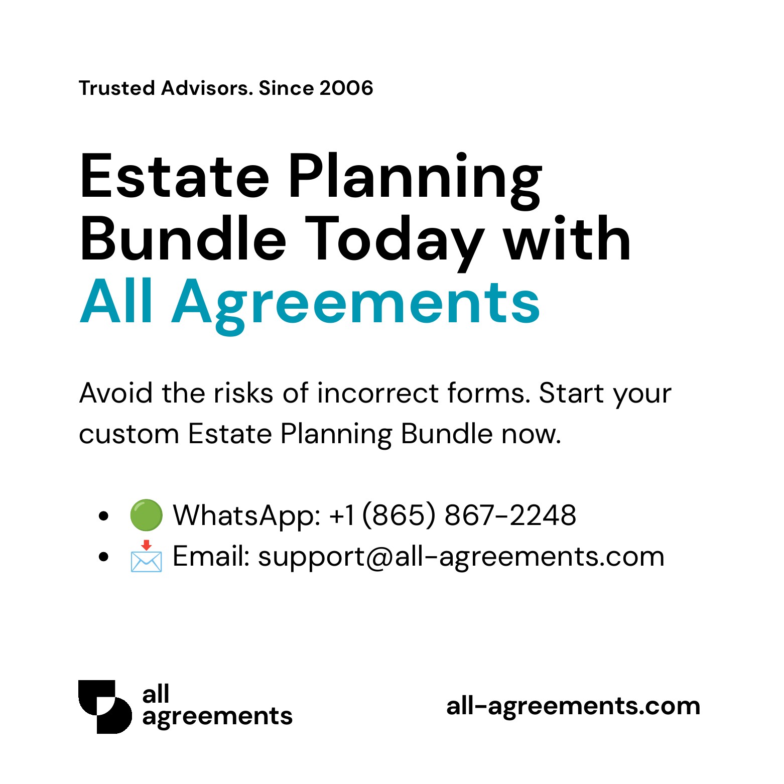 Alt Text: Custom Estate Planning Bundle Service – Page 10: Order call to action button with all agreements logo.