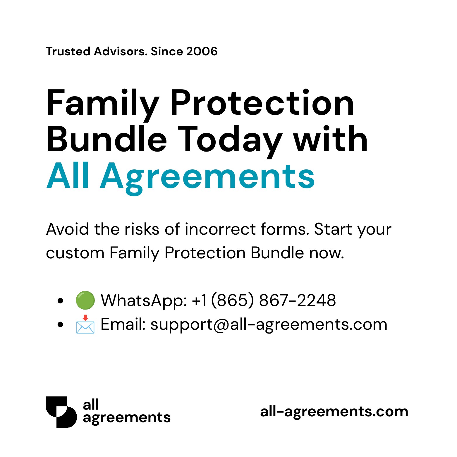 Alt Text: Custom Family Protection Bundle Service – Page 10: Order call to action button with all agreements logo.