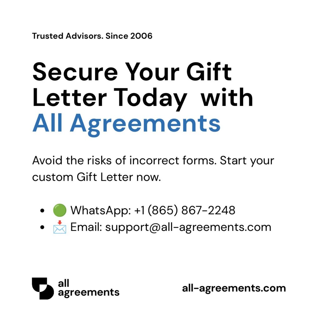 Alt Text: Custom Gift Letter Preparation Service – Page 10: Order call to action button with all agreements logo.