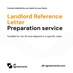 Alt Text: Custom Landlord Reference Letter Preparation Service – Page 1: Product cover showing hand-prepared tenant rental history and character recommendation document mockup.