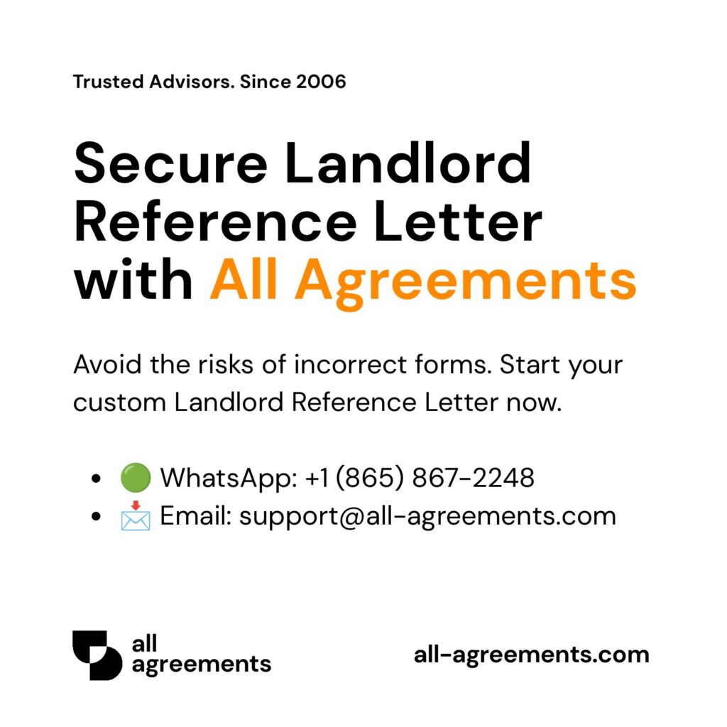 Alt Text: Custom Landlord Reference Letter Preparation Service – Page 10: Order call to action button with all agreements logo.