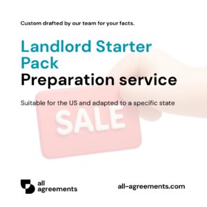 Alt Text: Custom Landlord Starter Pack Preparation Service – Page 1: Product cover showing hand-prepared property management contract suite and rental agreement mockup.
