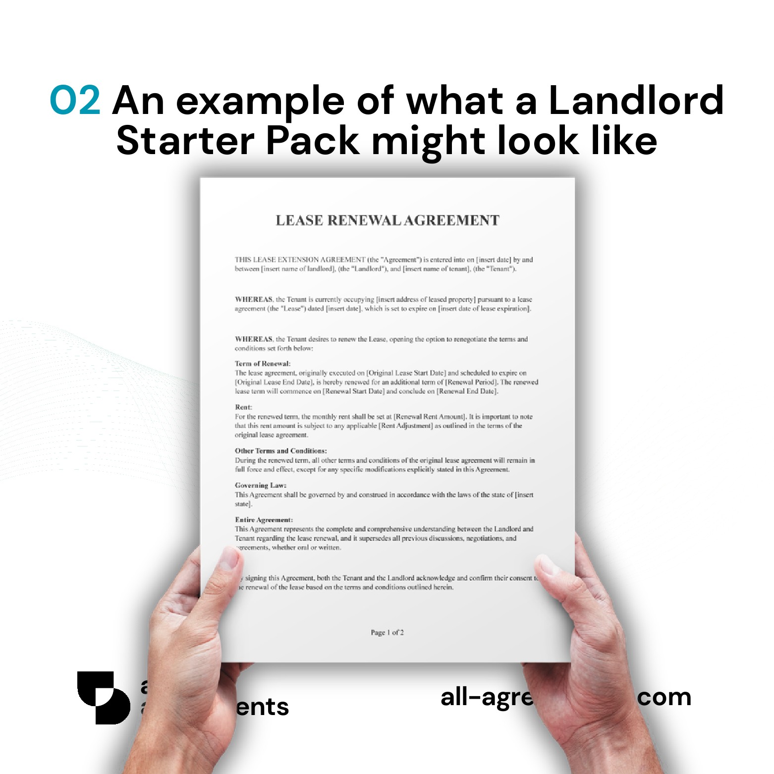Alt Text: Custom Landlord Starter Pack Service – Page 3: Diagram of legal pillars including Core Tenancy Frameworks, Tenant Screening & Financial Escrow, Asset Condition Logs, and Lifecycle Notices.