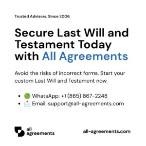 Alt Text: Custom Last Will and Testament Preparation Service – Page 10: Order call to action button with all agreements logo.