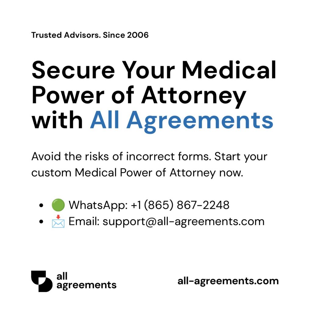 Alt Text: Custom Medical Power of Attorney Preparation Service – Page 10: Order call to action button with all agreements logo.