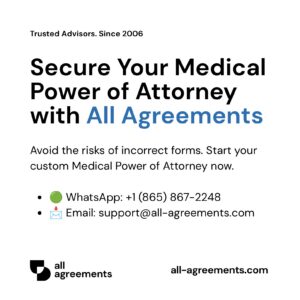 Alt Text: Custom Medical Power of Attorney Preparation Service – Page 10: Order call to action button with all agreements logo.