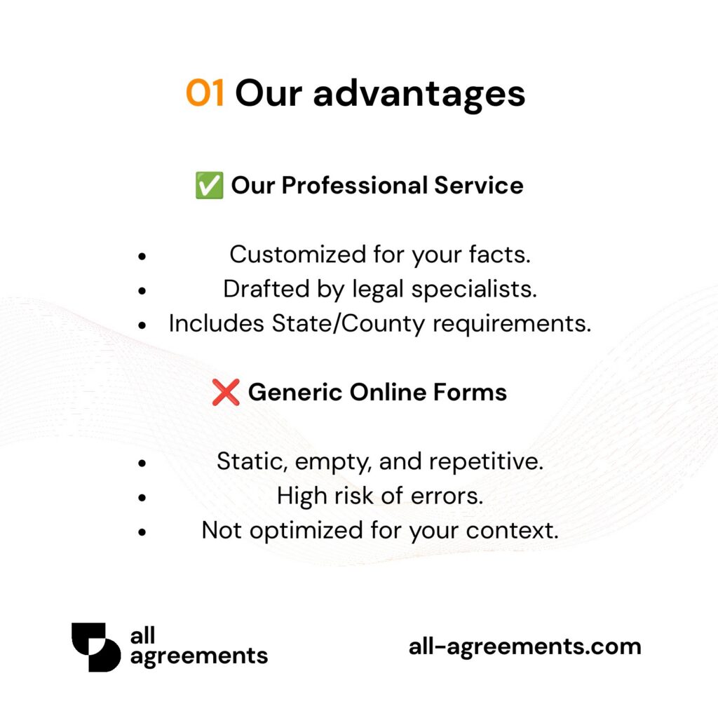 Alt Text: Custom Move-In Checklist Preparation Service – Page 2: Comparison table of tailored drafting versus generic internet inspection sheets.