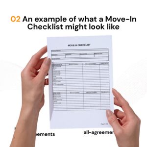 Alt Text: Custom Move-In Checklist Preparation Service – Page 3: Diagram of legal pillars including Room-by-Room Audit, Appliance & Utility Status, Key Inventory, and Joint Acknowledgment.