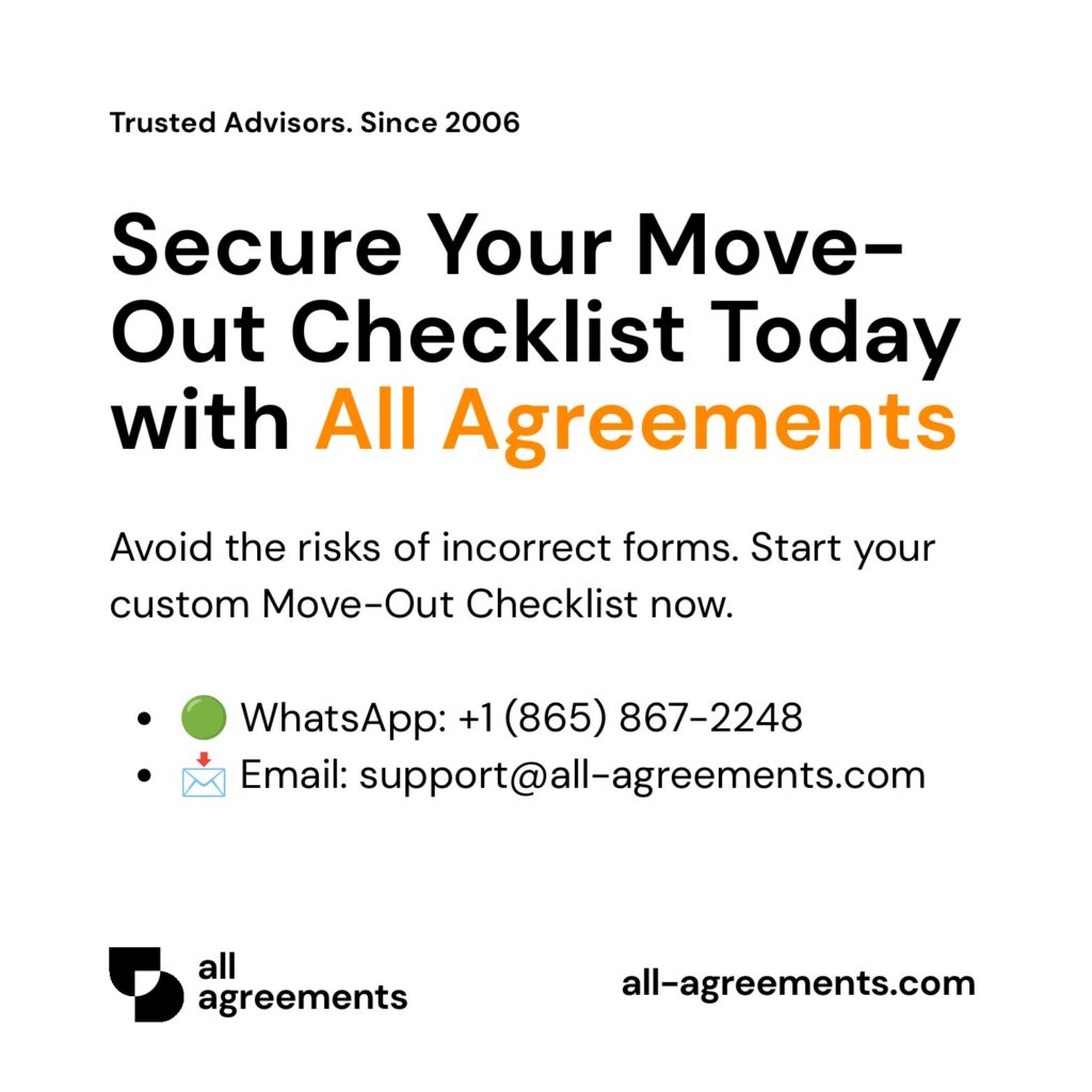 Alt Text: Custom Move-Out Checklist Preparation Service – Page 10: Order call to action button with all agreements logo.