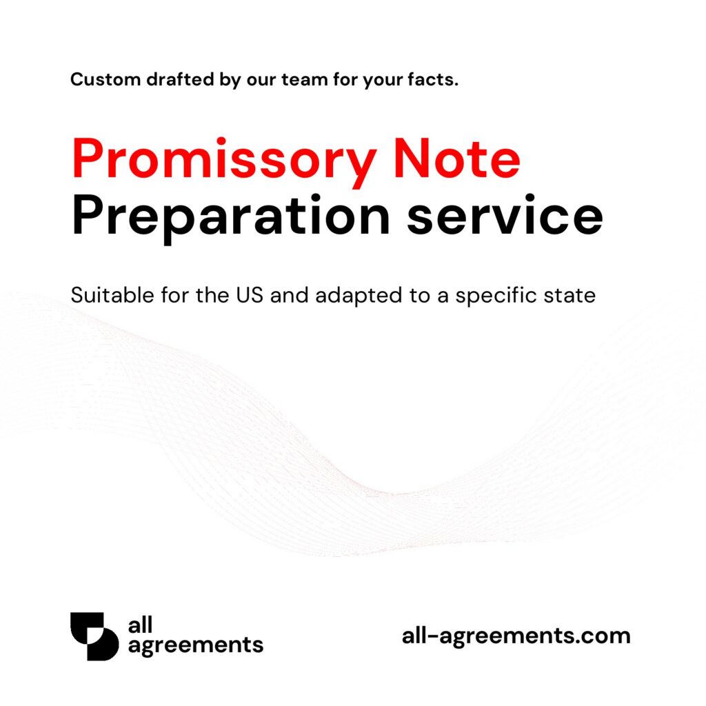 Alt Text: Custom Promissory Note Preparation Service – Page 1: Product cover showing hand-prepared financial loan note and legal debt instrument mockup.