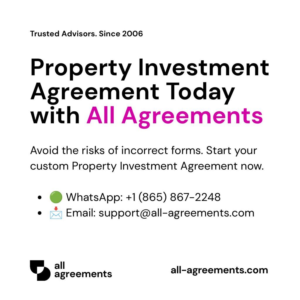 Alt Text: Custom Property Investment Agreement Preparation Service – Page 10: Order call to action button with all agreements logo.