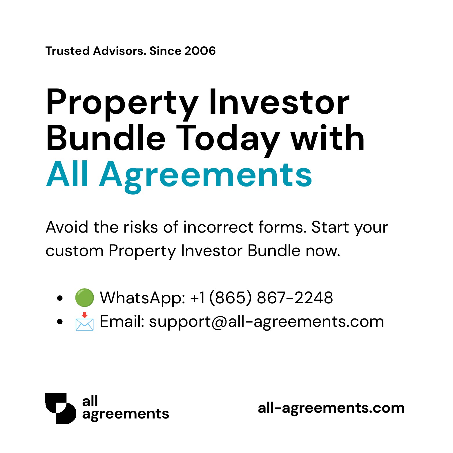 Alt Text: Custom Property Investor Bundle Service – Page 10: Order call to action button with all agreements logo.