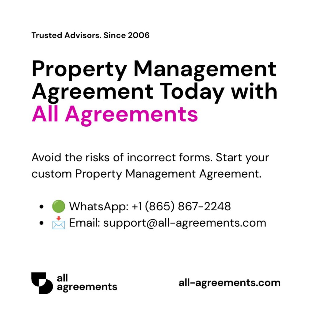 Alt Text: Custom Property Management Agreement Preparation Service – Page 10: Order call to action button with all agreements logo.