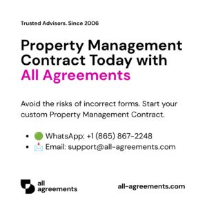 Alt Text: Custom Property Management Contract Preparation Service – Page 10: Order call to action button with all agreements logo.