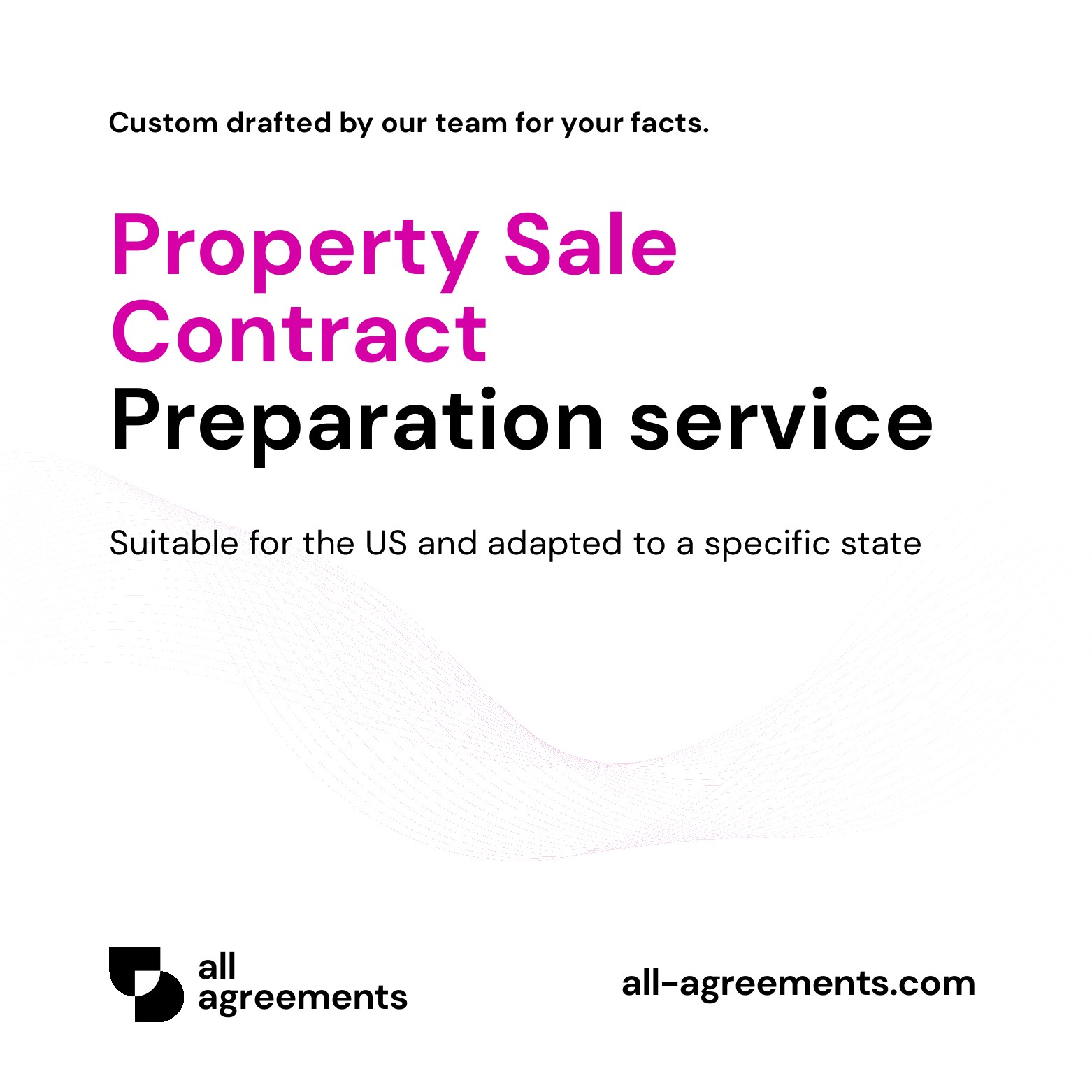 Alt Text: Custom Property Sale Contract Preparation Service – Page 1: Product cover showing hand-prepared real estate purchase and sale contract mockup.