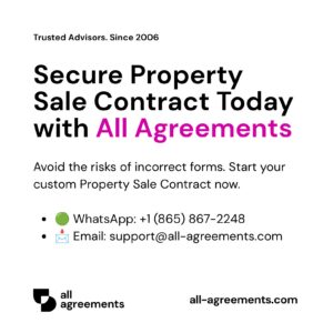 Alt Text: Custom Property Sale Contract Preparation Service – Page 10: Order call to action button with all agreements logo.