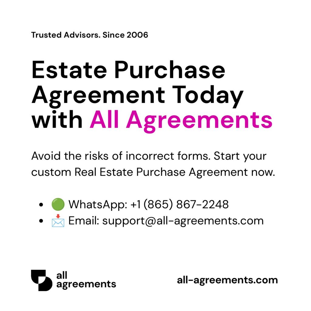 Alt Text: Custom Real Estate Purchase Agreement Preparation Service – Page 10: Order call to action button with all agreements logo.