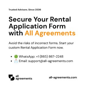 Alt Text: Custom Rental Application Form Preparation Service – Page 10: Order call to action button with all agreements logo.