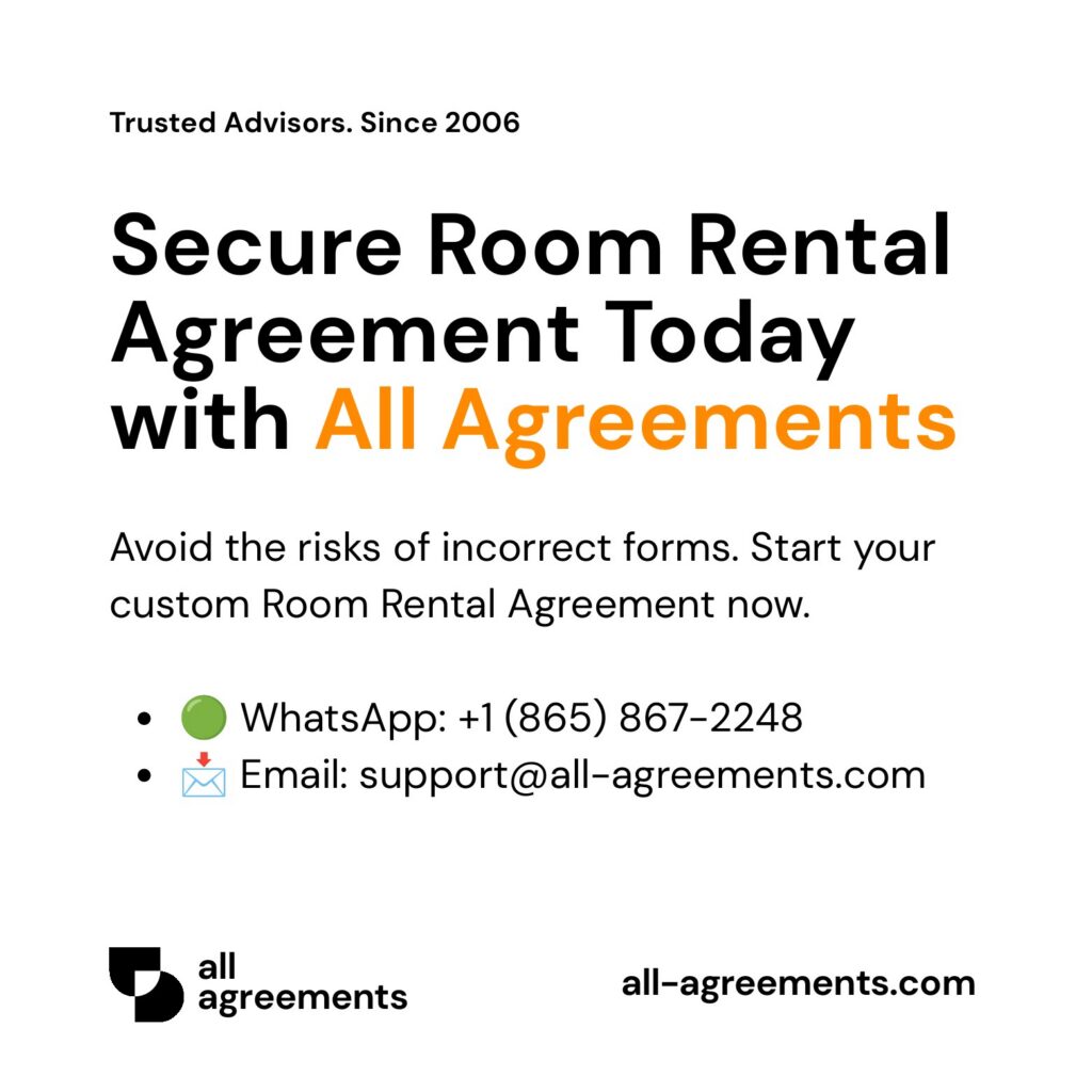 Alt Text: Custom Room Rental Agreement Preparation Service – Page 10: Order call to action button with all agreements logo.