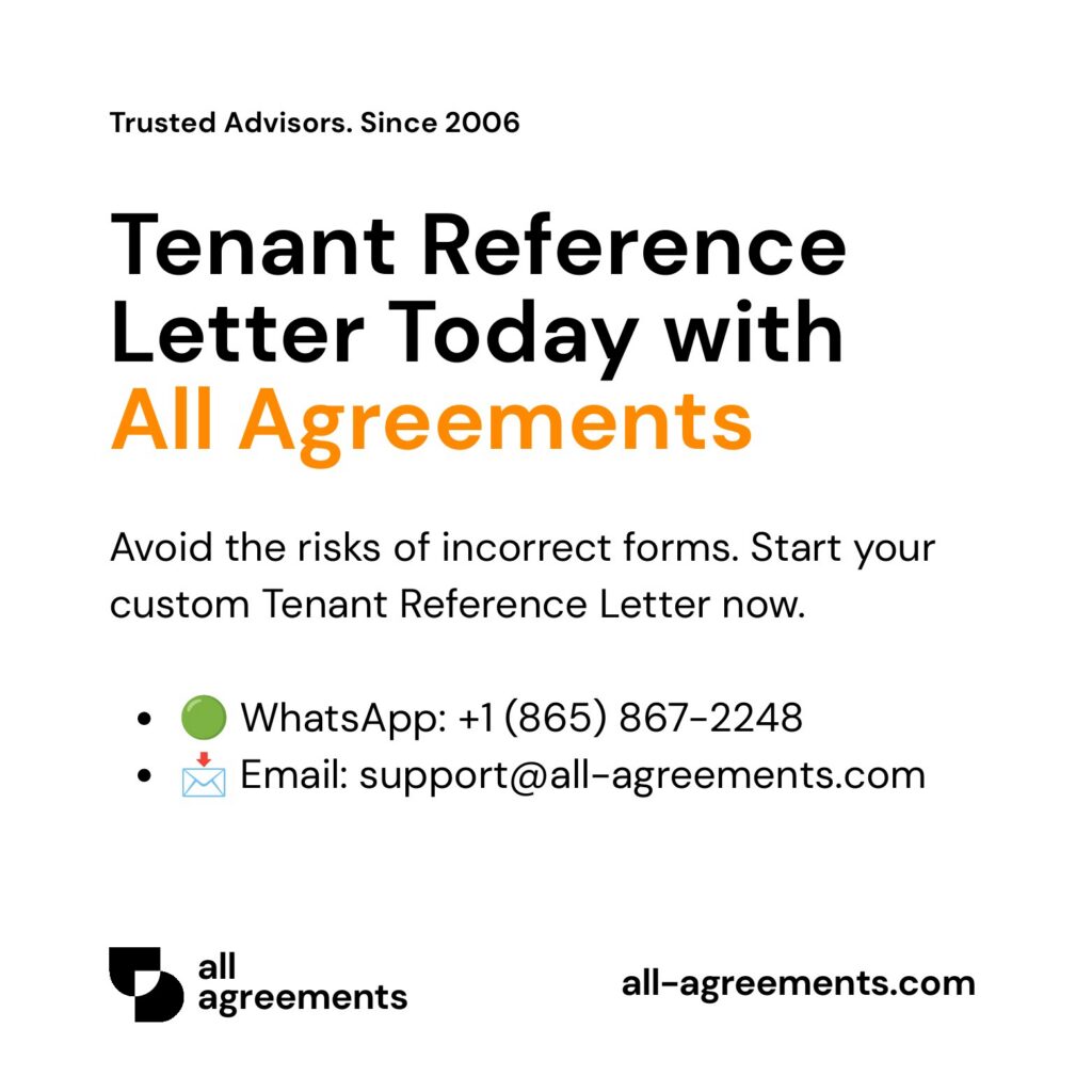 Alt Text: Custom Tenant Reference Letter Preparation Service – Page 10: Order call to action button with all agreements logo.