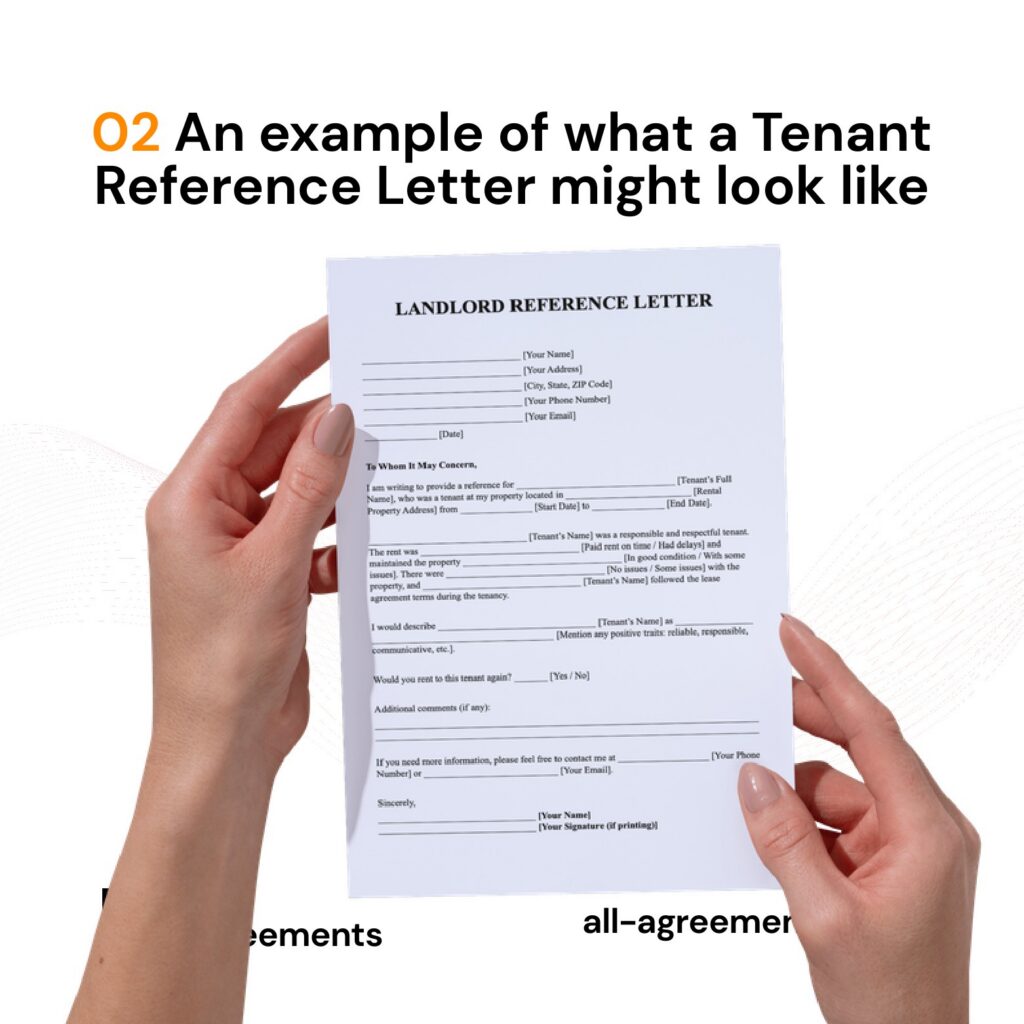 Alt Text: Custom Tenant Reference Letter Preparation Service – Page 3: Diagram of legal pillars including Tenancy Verification, Rent History, Property Conduct, and Endorsement Block.