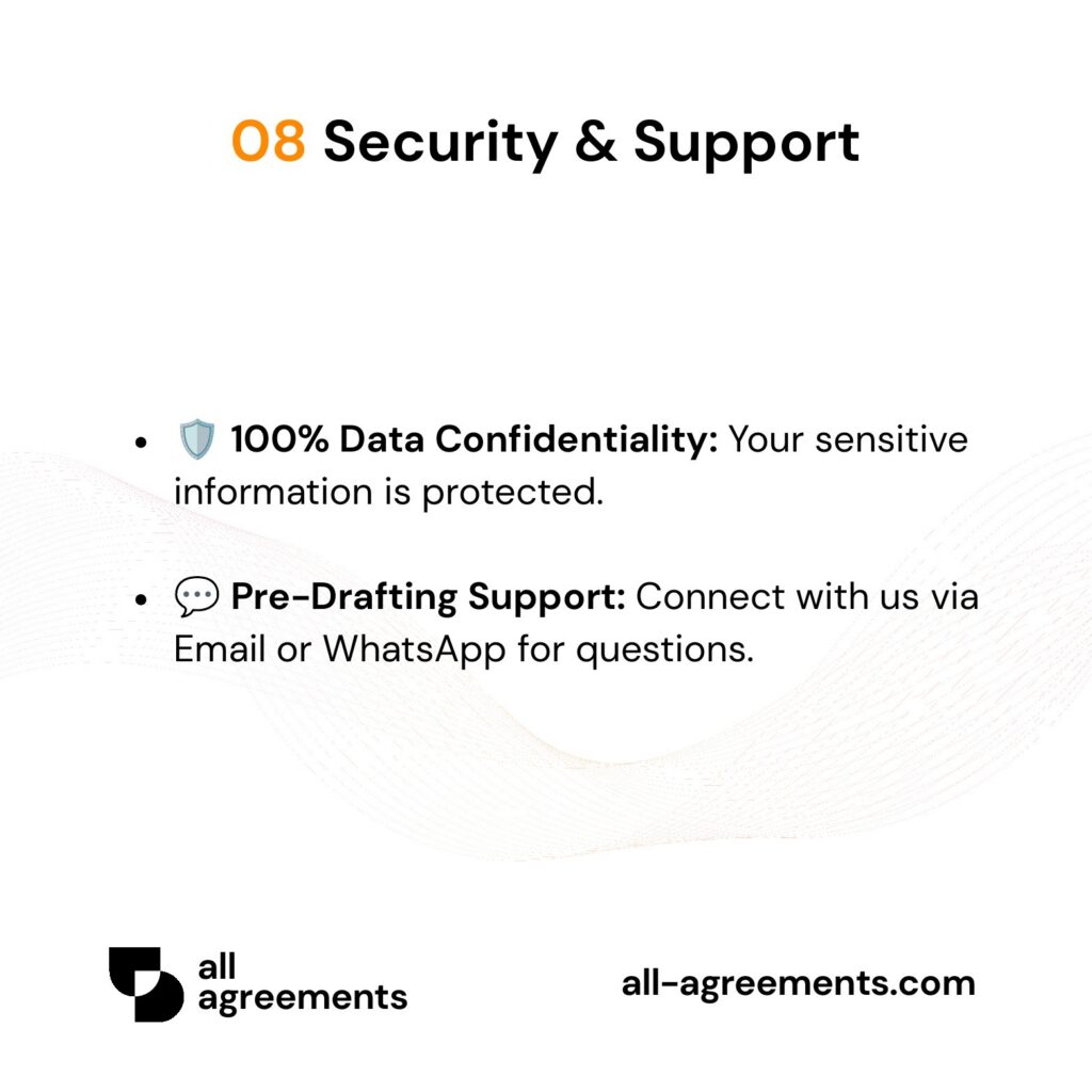 Alt Text: Custom Tenant Reference Letter Preparation Service – Page 9: Data privacy protection shield and pre-order customer support.