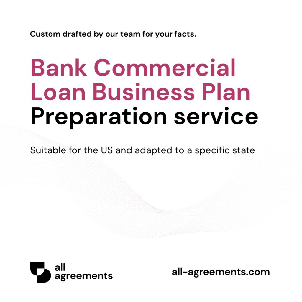 Alt Text: Custom Bank Commercial Loan Business Plan Package Preparation Service – Page 1: Product cover showing hand-prepared commercial business plan and financial model mockup.