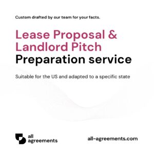 Alt Text: Custom Commercial Lease Proposal & Landlord Pitch Package Preparation Service – Page 1: Product cover showing hand-prepared commercial tenant pitch deck and lease offer document mockup.