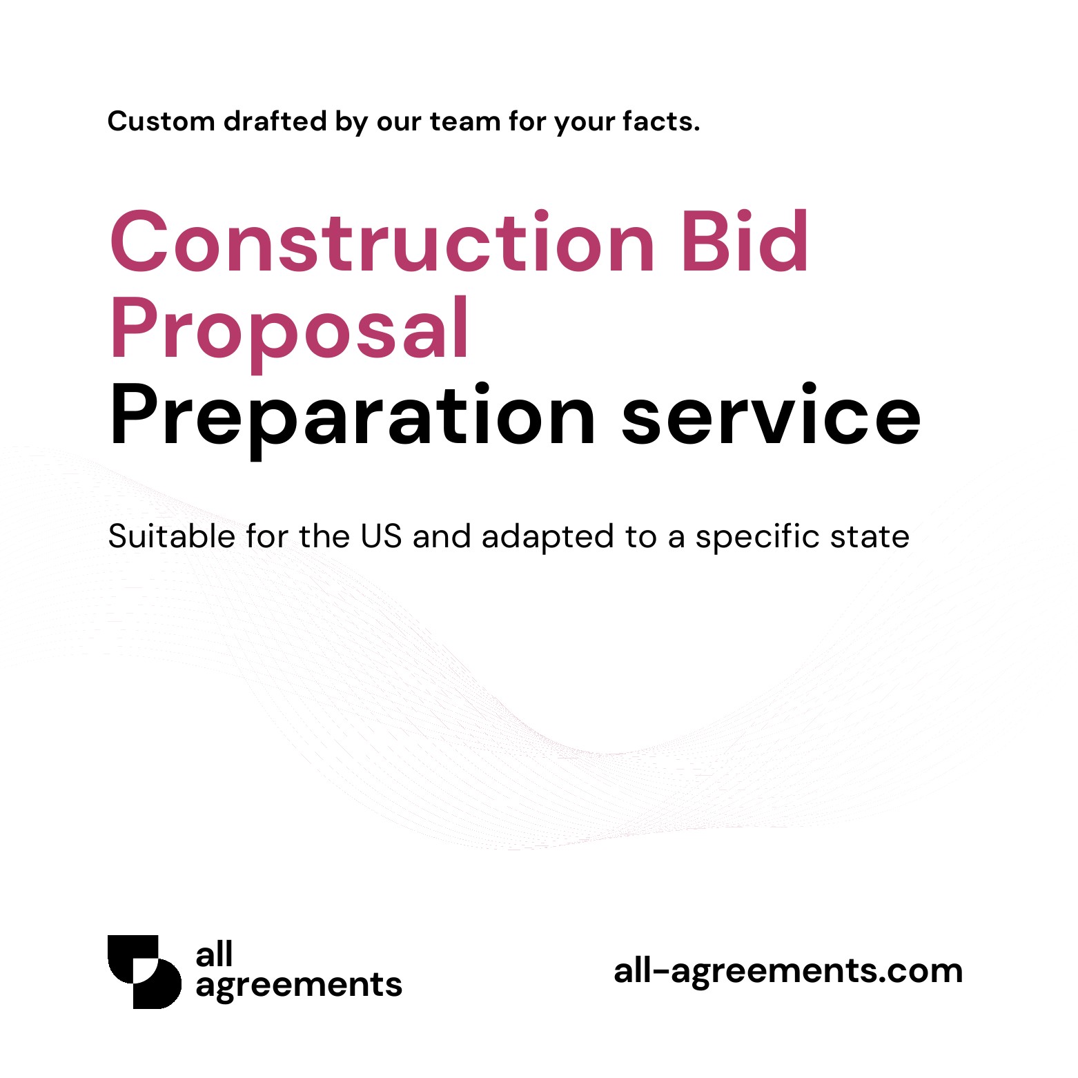 Alt Text: Custom Construction & Subcontractor Bid Proposal Preparation Service – Page 1: Product cover showing hand-prepared construction estimate and bid proposal document mockup.