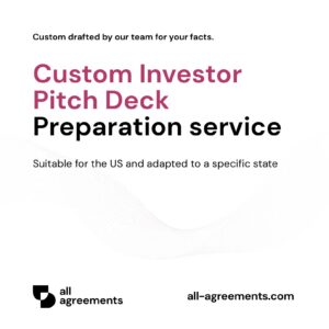 Alt Text: Custom Investor Pitch Deck Preparation Service – Page 1: Product cover showing modern startup pitch deck slides on laptop and tablet mockup.