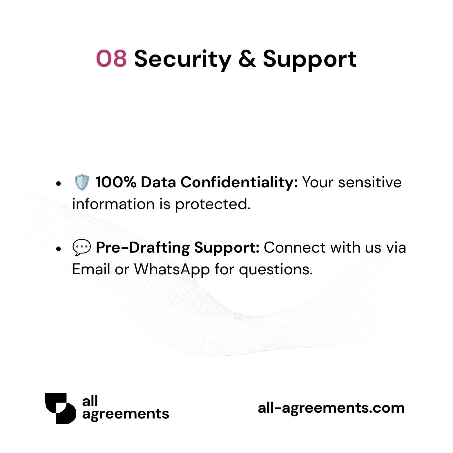 Alt Text: IT & Software Development Project Proposal Service – Page 9: Data privacy protection shield and pre-order customer support.