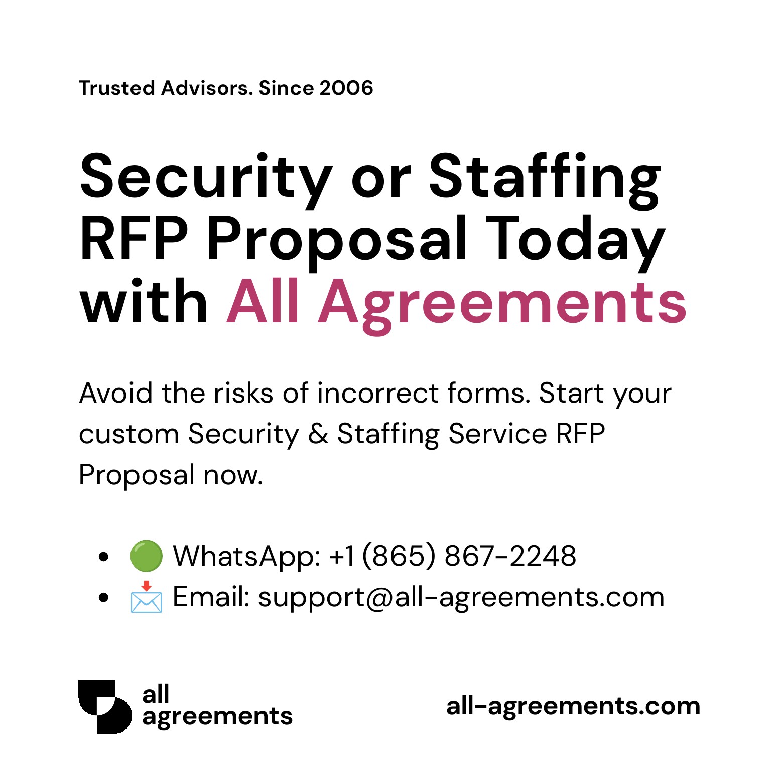 Alt Text: Security Staffing Service RFP Proposal Preparation Service – Page 10: Order call to action button with all agreements logo.
